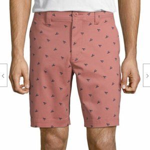 St. John's Bay Men's Power Stretch Chino Shorts Size 44 Washed Lobster Color